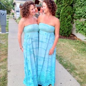 Hardtail Long Strapless Blue Dress